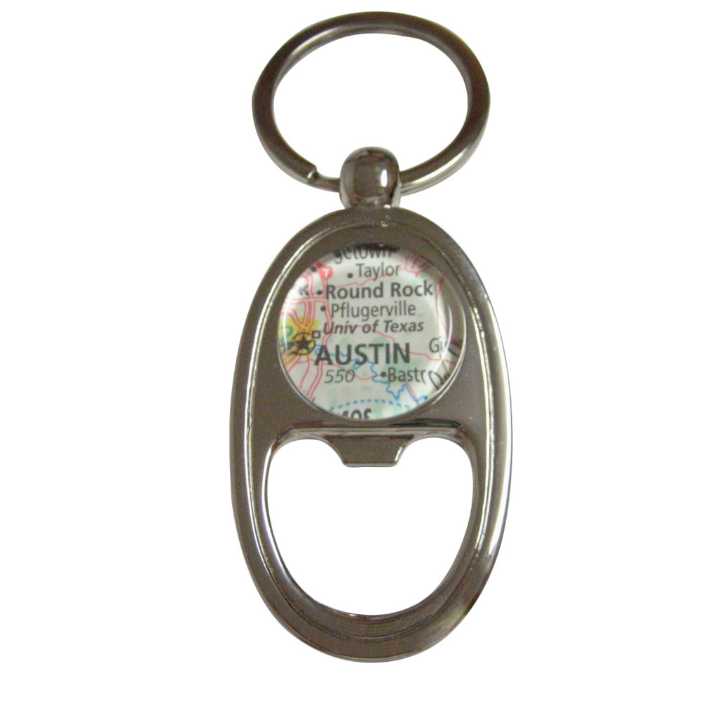 University Of Texas Map Bottle Opener Key Chain - image 1